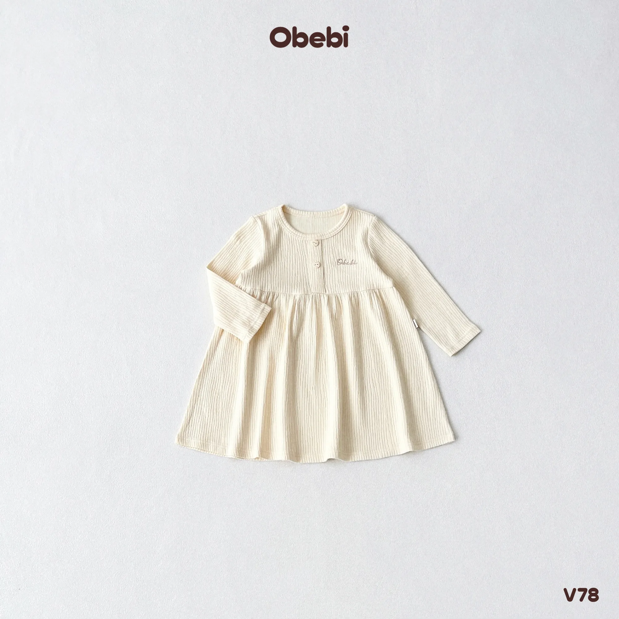 V78 – Váy Trẻ Em Thu Đông Phom Basic Đáng Yêu Obebi