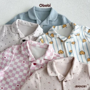 BMN281 – Bộ pyjama trẻ em thu đông in họa tiết Obebi