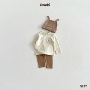 Q287-Quần legging trẻ em thu đông vải gân ấm áp Obebi