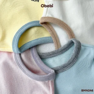 BMN246 – Bộ Mặc Nhà Trẻ Em Thu Đông Vải Mềm Mịn Hình In Khủng Long Đặc Sắc Obebi