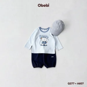 Q277 – Quần Nỉ Trẻ Em Thu Đông Thêu Chữ Ly Gối Obebi