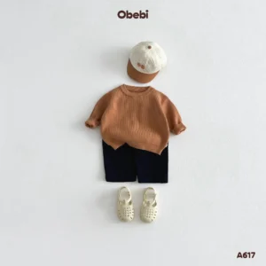 A617-Áo len chui đầu trẻ em thu đông chất liệu len dày mềm mại Obebi