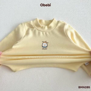 BMN285-Bộ mặc nhà trẻ em thu đông cổ cao in hình nhân vật thương hiệu Obebi