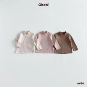 A624-Áo giữ nhiệt trẻ em thu đông in tràn họa tiết Obebi