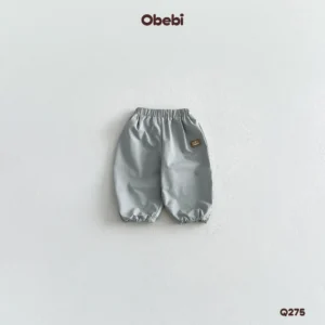 Q275 – Quần Gió Dài Trẻ Em Thu Đông Gắn Tag Cao Su Obebi
