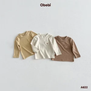 A622-Áo giữ nhiệt trẻ em thu đông hình thêu túi đặc sắc Obebi