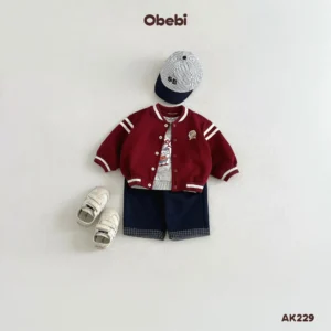 AK229 – Áo Khoác Nỉ Bomber Trẻ Em Thu Đông Thể Thao Obebi