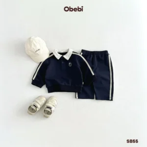 SB55 – Bộ Nỉ Trẻ Em Thu Đông Thể Thao Obebi