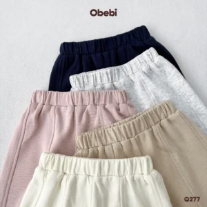 Q277 – Quần Nỉ Trẻ Em Thu Đông Thêu Chữ Ly Gối Obebi