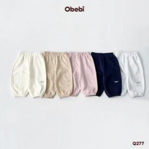 Q277 – Quần Nỉ Trẻ Em Thu Đông Thêu Chữ Ly Gối Obebi