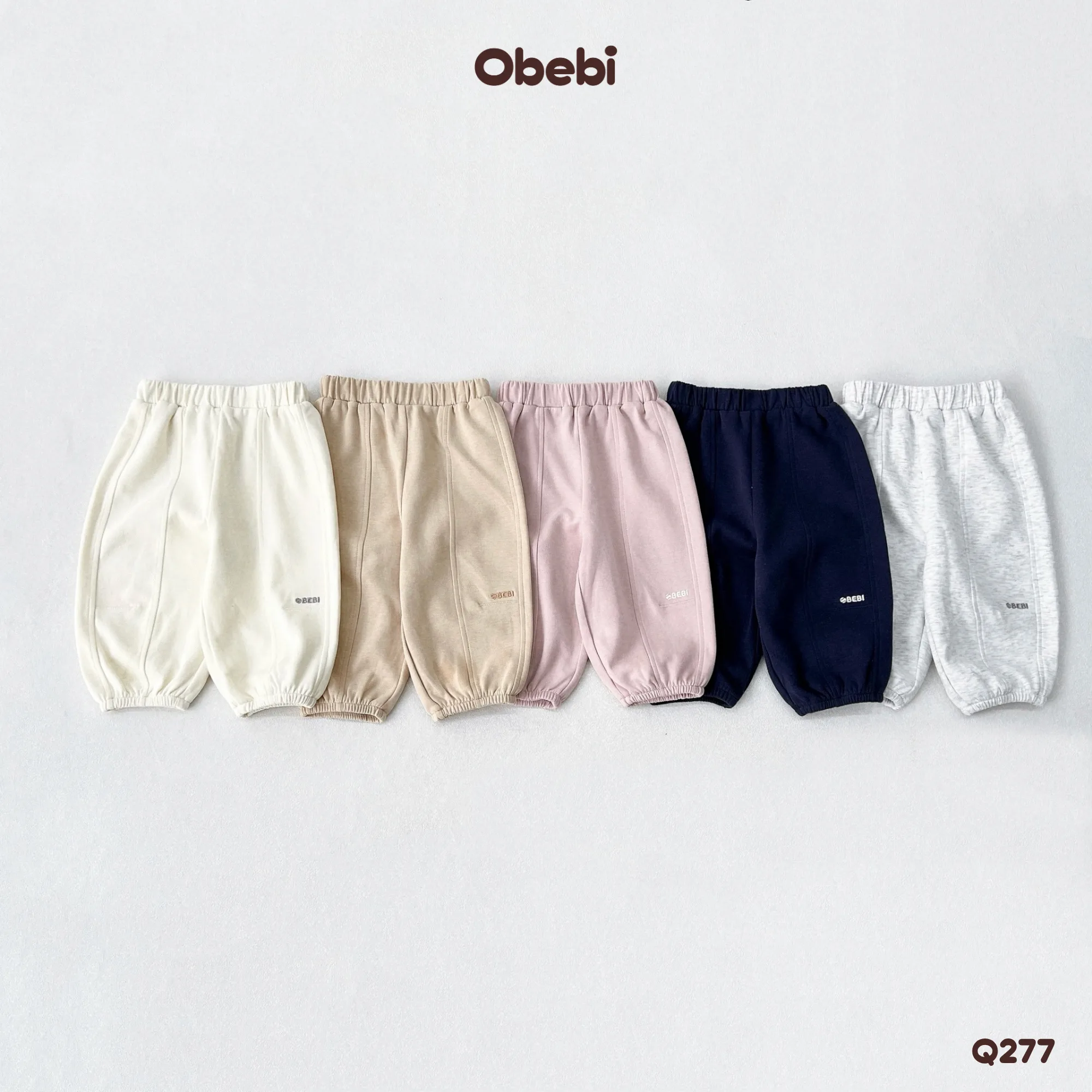 Q277 – Quần Nỉ Trẻ Em Thu Đông Thêu Chữ Ly Gối Obebi