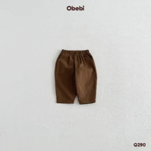 Q290-Quần kaki trẻ em thu đông thêu đu quay ngựa Obebi