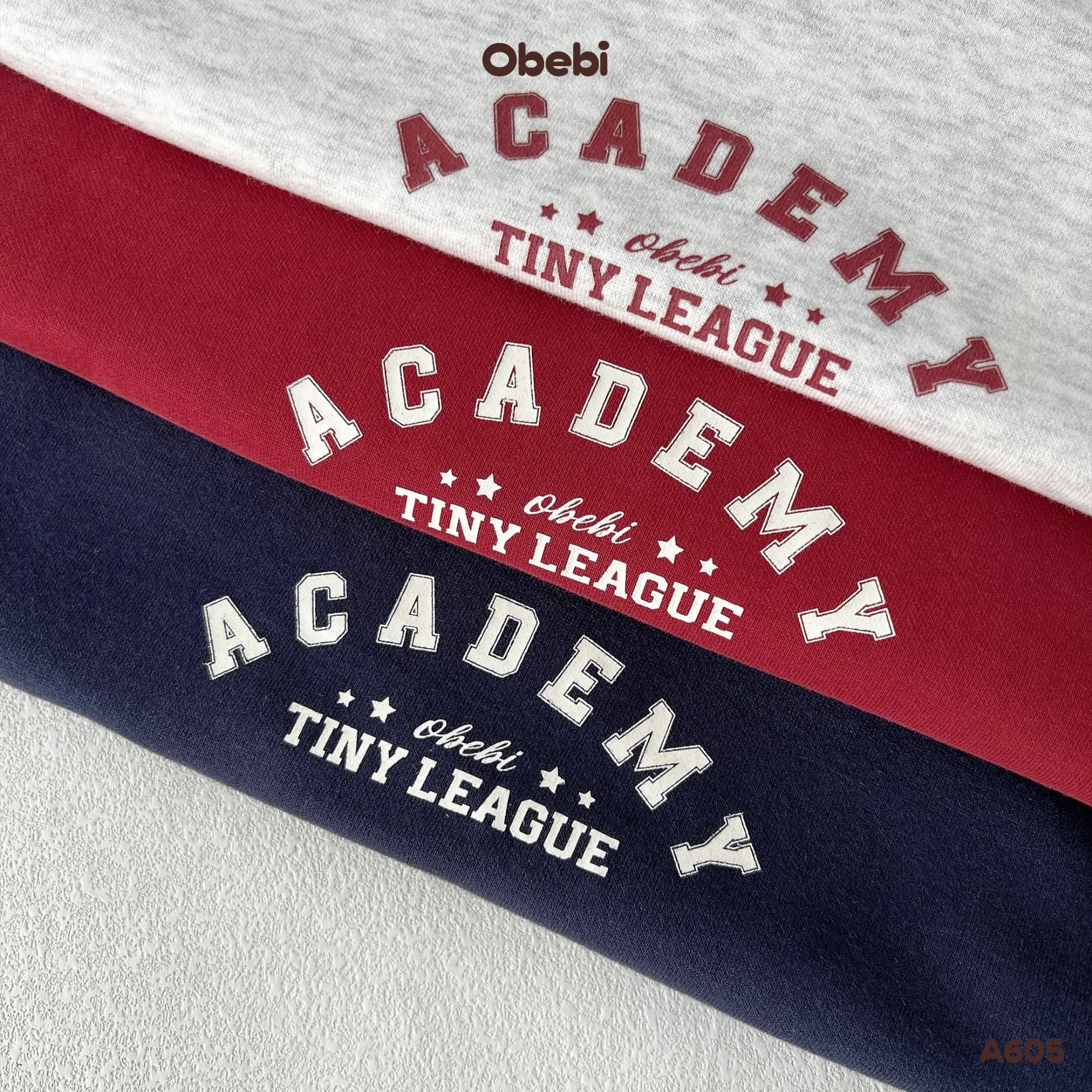 A605-Áo gile nỉ trẻ em thu đông in hình Academy Obebi