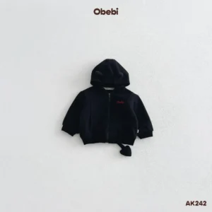 AK242 – Áo Khoác Trẻ Em Thu Đông Sừng Quỷ Nhỏ Obebi