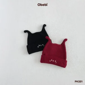 PK331 – Mũ Len Thu Đông Trẻ Em Thêu Obebi