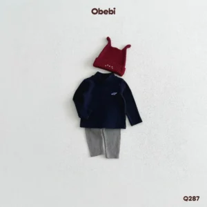 Q287-Quần legging trẻ em thu đông vải gân ấm áp Obebi