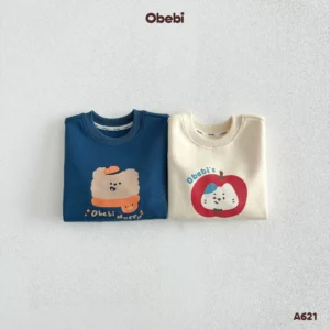 A621-Áo nỉ trẻ em thu đông in nhân vật dễ thương Obebi