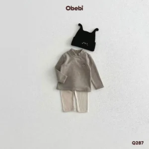 Q287-Quần legging trẻ em thu đông vải gân ấm áp Obebi