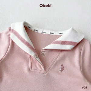 V79 – Váy Xếp Ly Dài Tay Trẻ Em Thu Đông Cổ Thủy Thủ Obebi