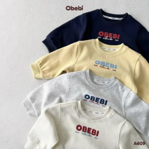 A609 – Áo Nỉ Chui Đầu Trẻ Em Thu Đông In Hình Obebi