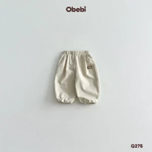 Q275 – Quần Gió Dài Trẻ Em Thu Đông Gắn Tag Cao Su Obebi