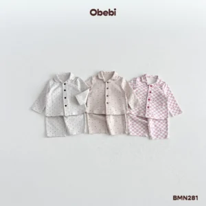 BMN281 – Bộ pyjama trẻ em thu đông in họa tiết Obebi