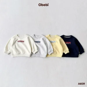 A609 – Áo Nỉ Chui Đầu Trẻ Em Thu Đông In Hình Obebi