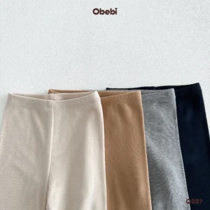 Q287-Quần legging trẻ em thu đông vải gân ấm áp Obebi