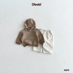 A610 – Áo Nỉ Hoodie Trẻ Em Thu Đông Họa Tiết Kẻ Khỏe Khoắn Obebi