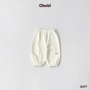 Q277 – Quần Nỉ Trẻ Em Thu Đông Thêu Chữ Ly Gối Obebi