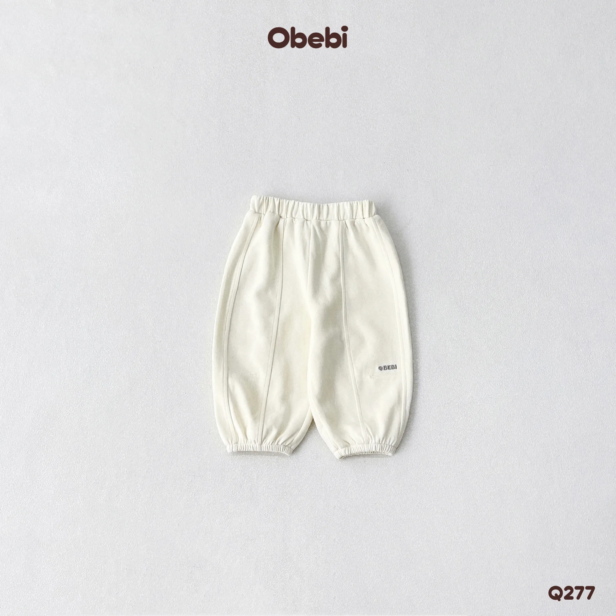 Q277 – Quần Nỉ Trẻ Em Thu Đông Thêu Chữ Ly Gối Obebi