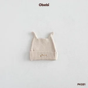 PK331 – Mũ Len Thu Đông Trẻ Em Thêu Obebi