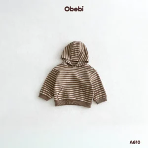A610 – Áo Nỉ Hoodie Trẻ Em Thu Đông Họa Tiết Kẻ Khỏe Khoắn Obebi