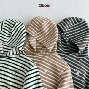 A610 – Áo Nỉ Hoodie Trẻ Em Thu Đông Họa Tiết Kẻ Khỏe Khoắn Obebi