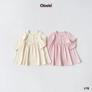 V78 – Váy Trẻ Em Thu Đông Phom Basic Đáng Yêu Obebi