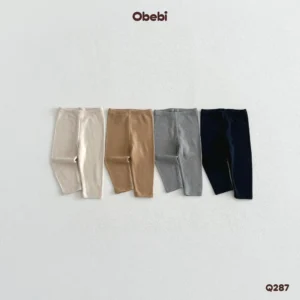 Q287-Quần legging trẻ em thu đông vải gân ấm áp Obebi