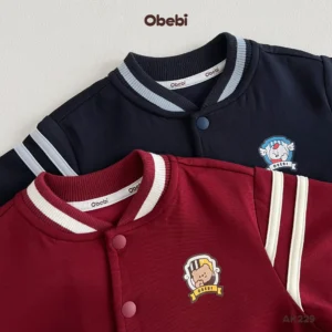 AK229 – Áo Khoác Nỉ Bomber Trẻ Em Thu Đông Thể Thao Obebi