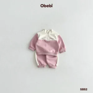SB52 – Bộ Nỉ Trẻ Em Thu Đông Phối Màu Thể Thao Obebi