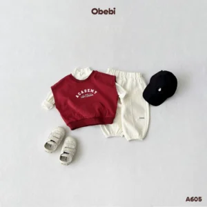 A605-Áo gile nỉ trẻ em thu đông in hình Academy Obebi