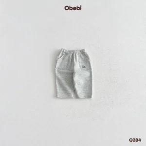 Q284-Quần nỉ trẻ em thu đông thêu hình ngựa gỗ Obebi