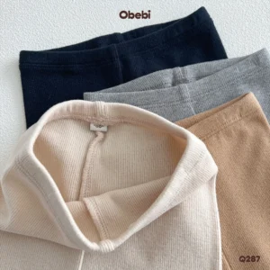 Q287-Quần legging trẻ em thu đông vải gân ấm áp Obebi