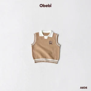 A606 – Áo Len Gile Trẻ Em Thu Đông Patch Thêu Obebi
