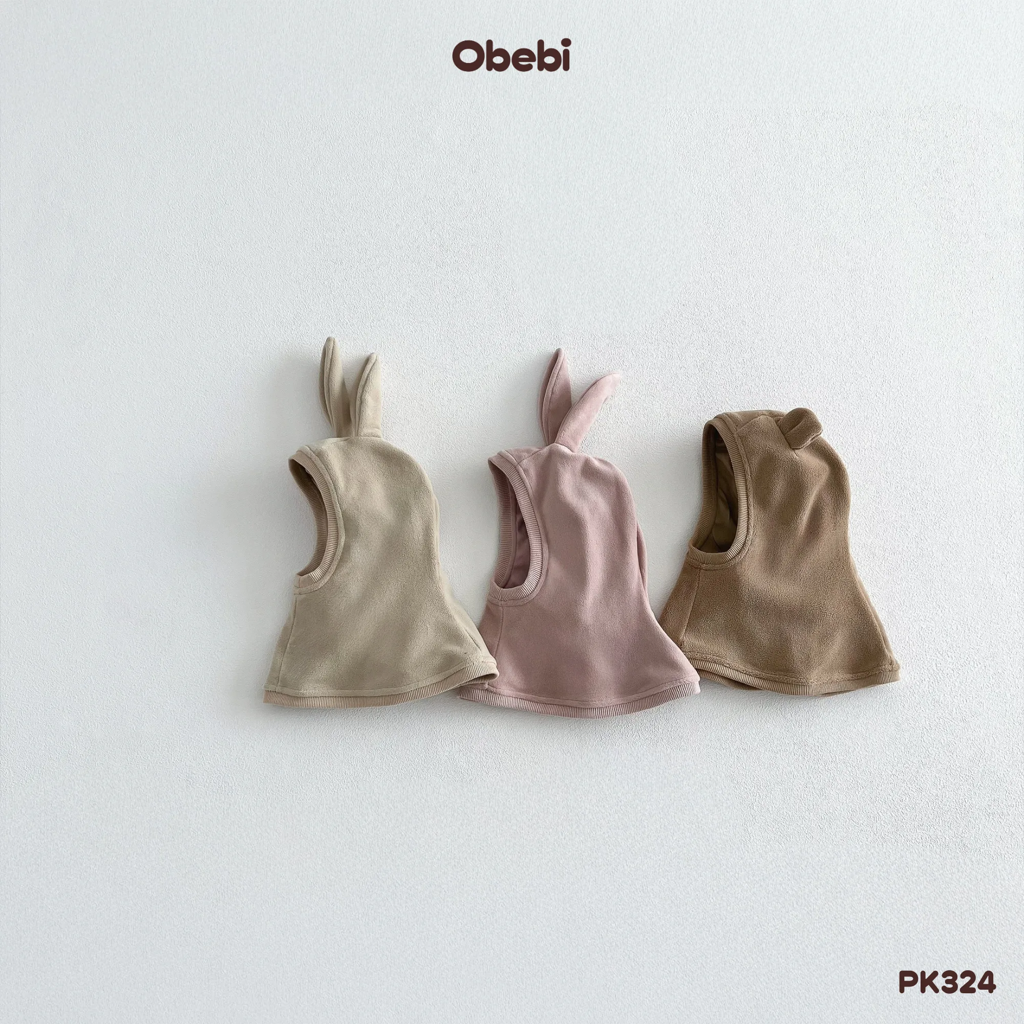PK324-Mũ đông trẻ em thu đông tai thỏ đáng yêu Obebi