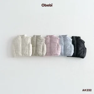 AK232 – Áo Gile Phao Trần Bông Trẻ Em Thu Đông Obebi
