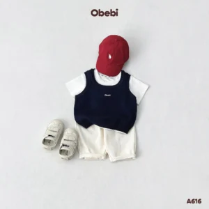 A616 – Áo Len Gile Chui Đầu Trẻ Em Thu Đông Thêu Chữ Obebi