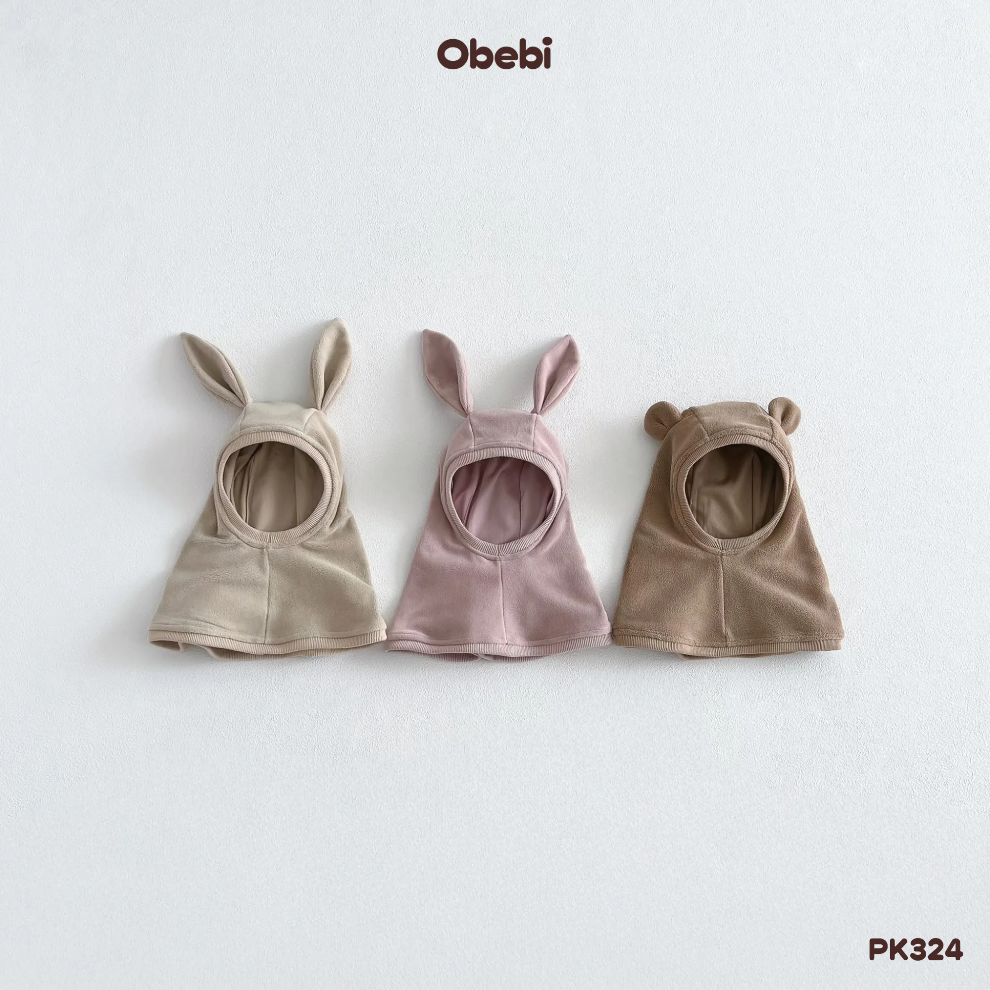 PK324-Mũ đông trẻ em thu đông tai thỏ đáng yêu Obebi