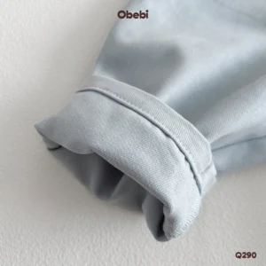 Q290-Quần kaki trẻ em thu đông thêu đu quay ngựa Obebi