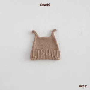 PK331 – Mũ Len Thu Đông Trẻ Em Thêu Obebi