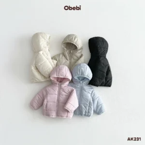 AK231-Áo khoác phao trần bông trẻ em thu đông Obebi