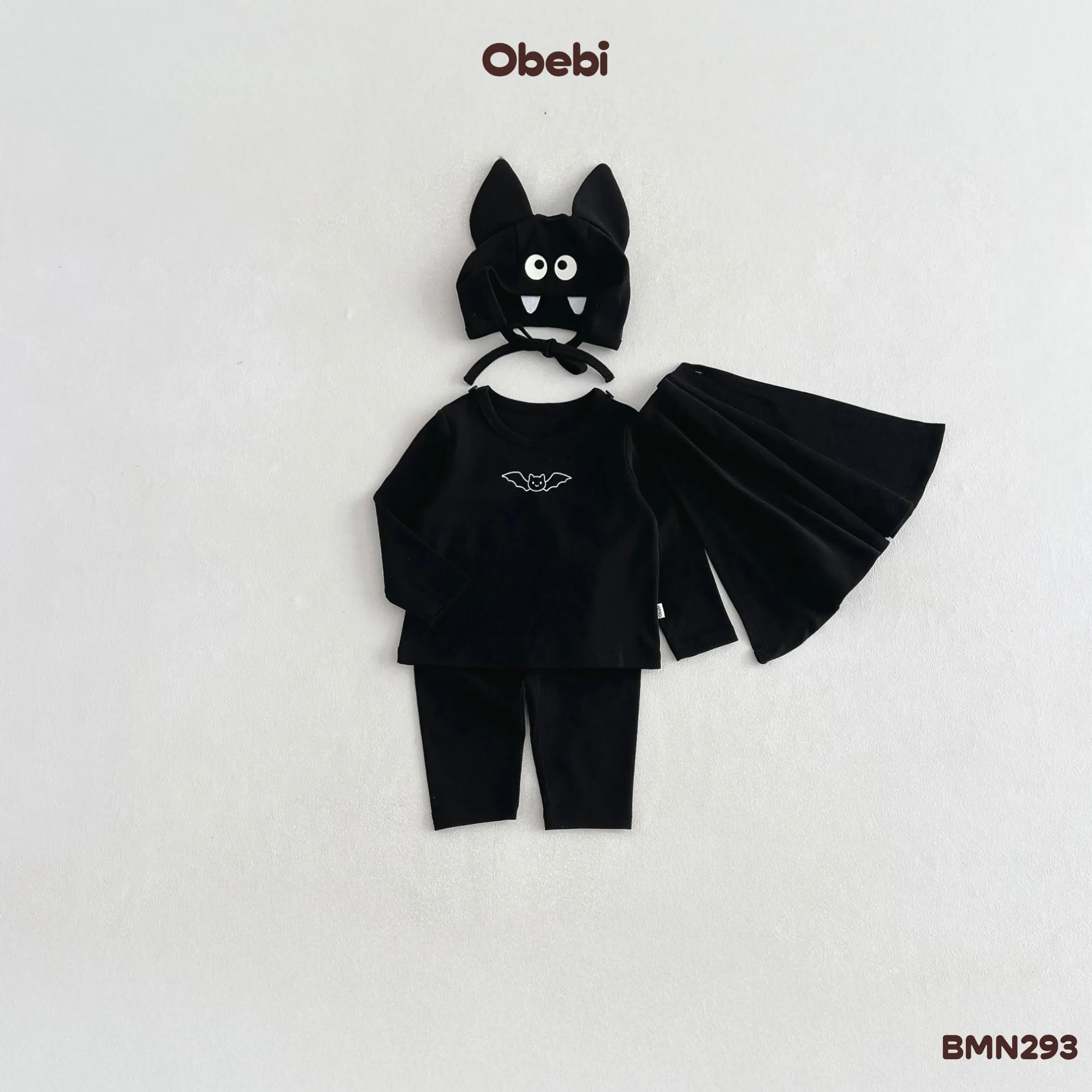 BMN293 – Set Bộ Trẻ Em Thu Đông Halloween Con Dơi Obebi